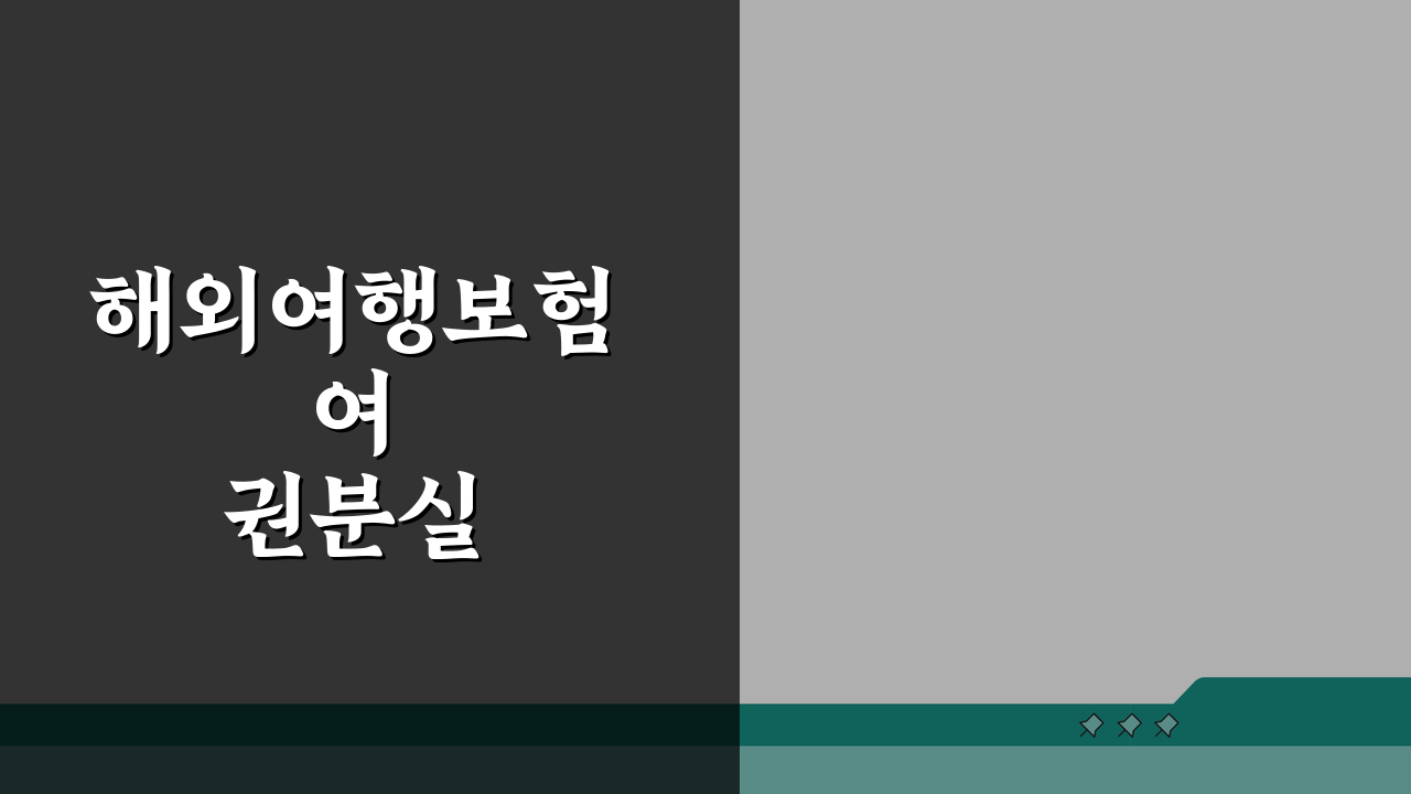 해외여행보험 여권분실 보상방법 3단계 완전 정복