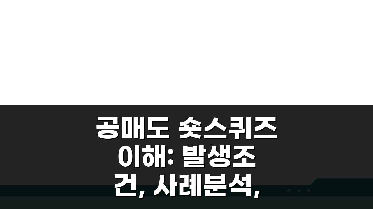 공매도 숏스퀴즈 이해: 발생조건, 사례분석, 투자기회 포착까지