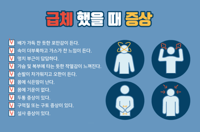 식은땀과 명치 통증을 동반하는 급체 증상