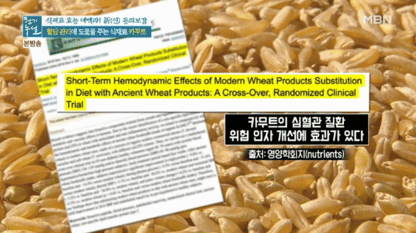 카무트의 낮은 혈당지수를 나타낸 이미지